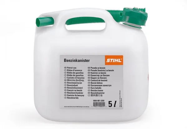 Kanister na benzín - 5 l, priesvitný